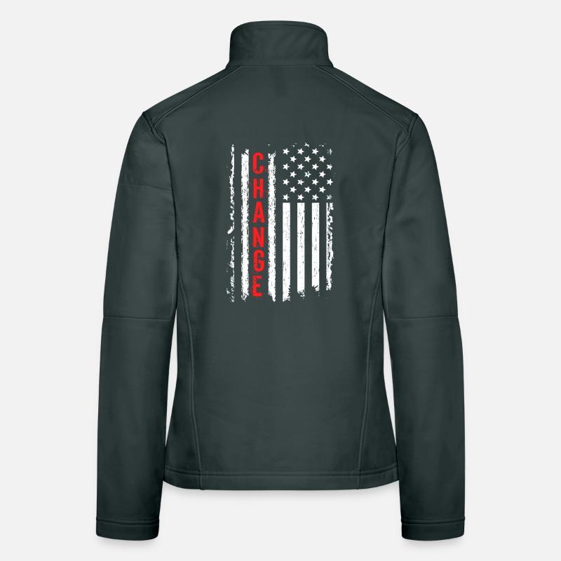 Drapeau américain créatif avec effet de choc Veste en tissu softshell Femme
