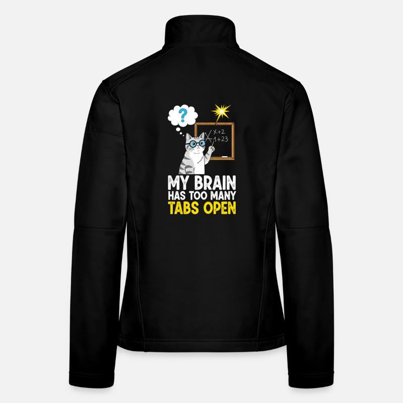 Humorous cat picture with school concept - Women's Softshell Jacket - black