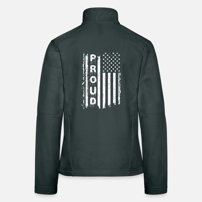American Flags and Text Graphics Women's Softshell Jacket