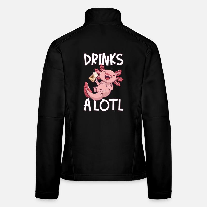 Drinks A Lotl Axolotl Drinks Beer Women's Softshell Jacket