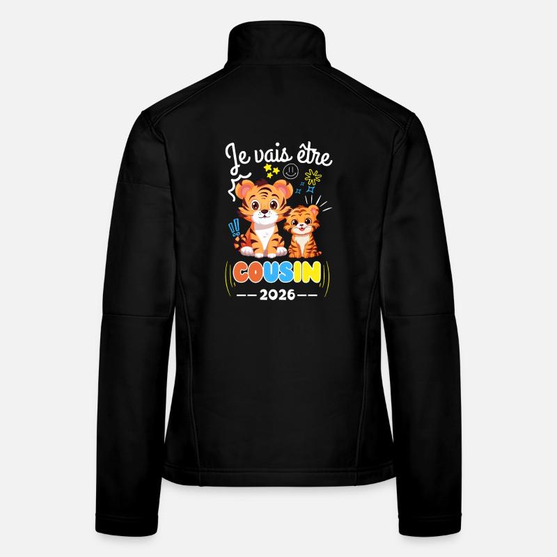 Ich werde Cousine sein 2026 Tigerschwangerschaft Ankündigung - Frauen Softshelljacke - Schwarz