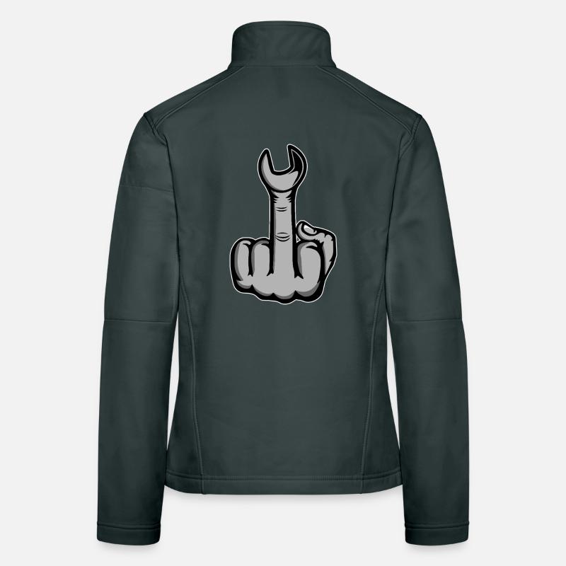 Mittelfinger Stinkerfinger Schraubschlüssel Frauen Softshelljacke