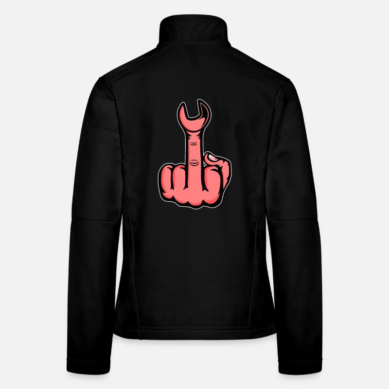 Middle Finger Stinky Finger Wrench Design Women's Softshell Jacket