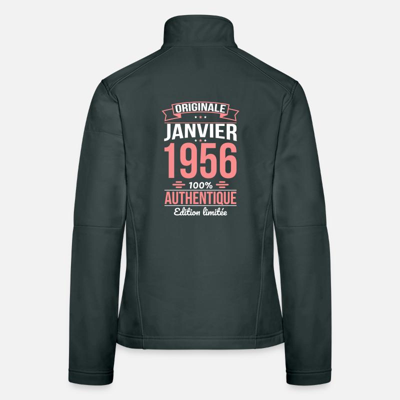 Anniversaire 70 ans - Originale - Janvier 1956 Veste en tissu softshell Femme