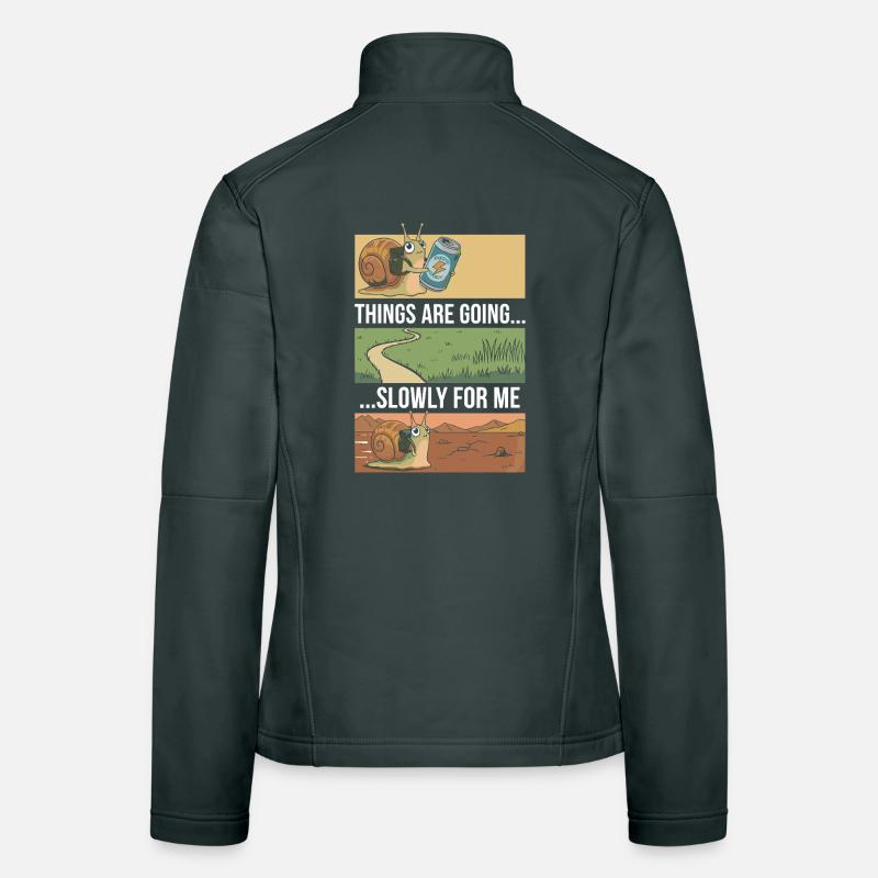 Escargot avec boisson : Les choses avancent lentement Veste en tissu softshell Femme