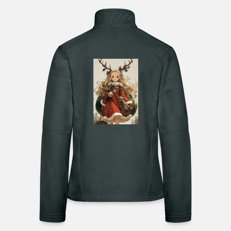 Elfe Cerf Noël Veste en tissu softshell Femme