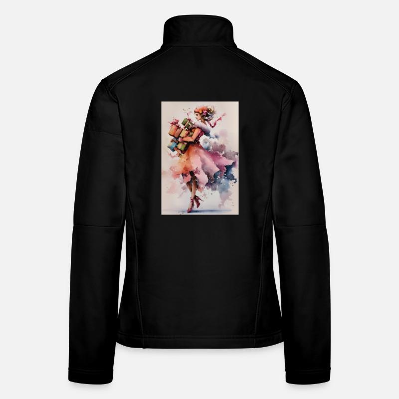 Déesse du cadeau aquarelle Veste en tissu softshell Femme