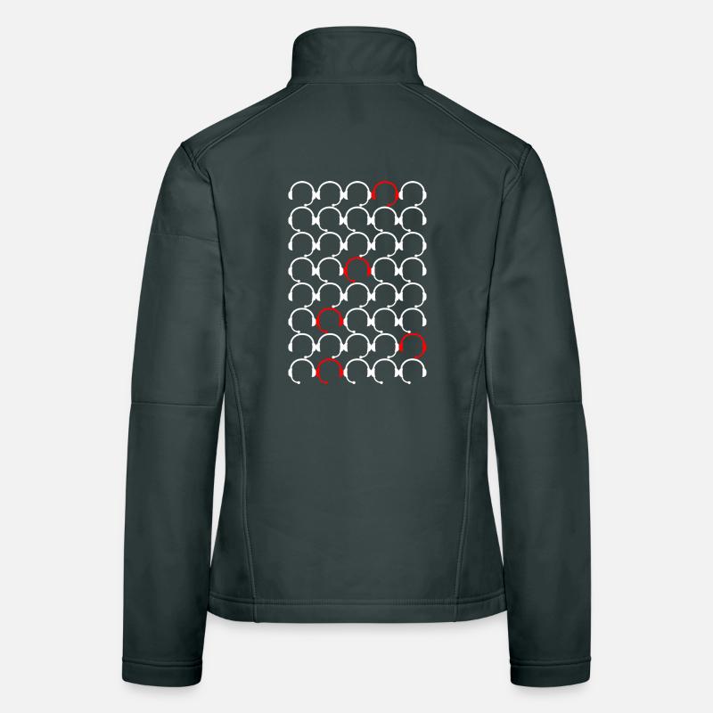 Headset pattern with red accents Women's Softshell Jacket