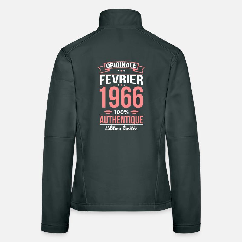 Anniversaire 60 ans - Originale - Février 1966 Veste en tissu softshell Femme