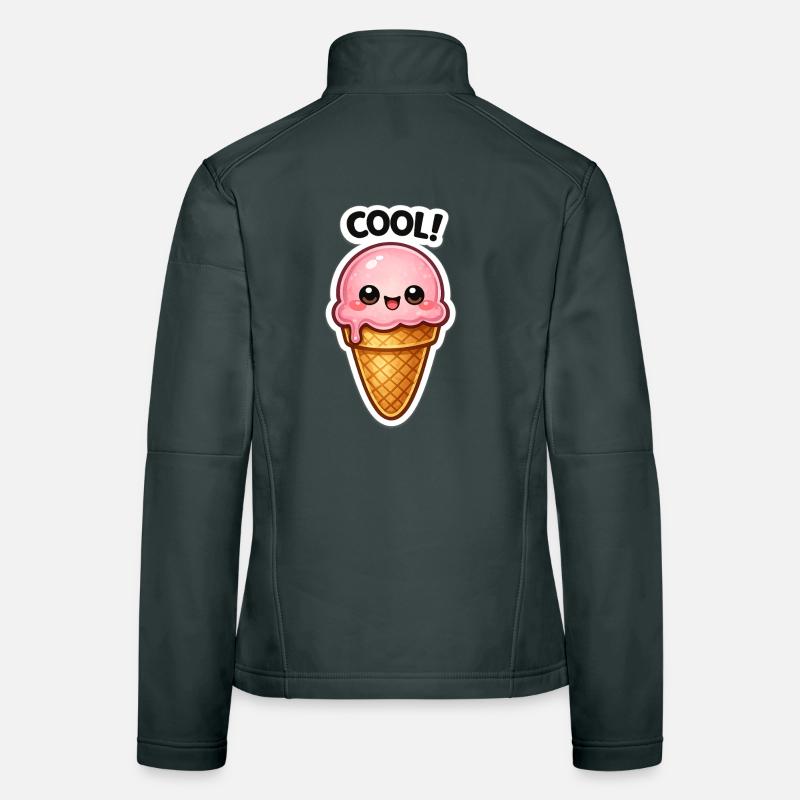 Kawaii Eiscreme Sticker Women's Softshell Jacket