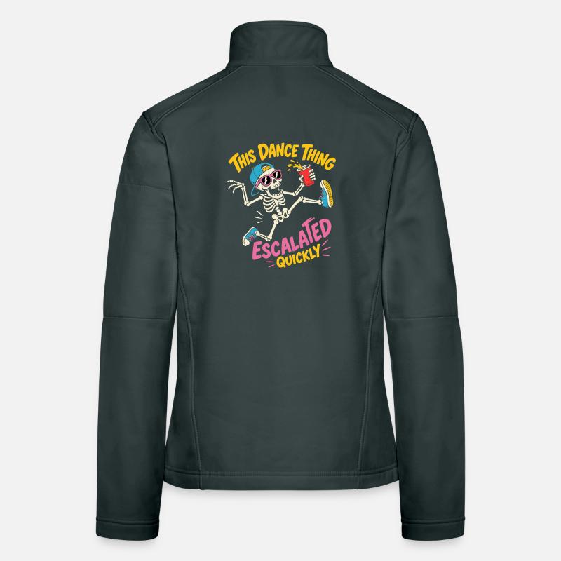 Dancing Skeleton Escalated Quickly Party Women's Softshell Jacket