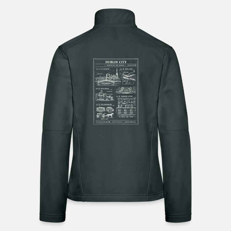 Plan directeur de la Skyline de Dublin Veste en tissu softshell Femme