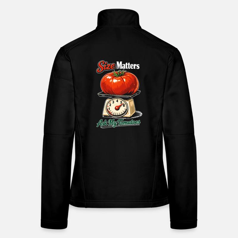 La taille compte : Tomate géante drôle sur des balances Veste en tissu softshell Femme