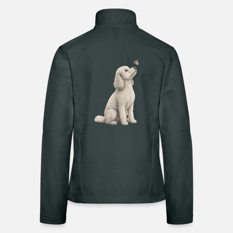 Poodle with butterfly design for animal lovers Women's Softshell Jacket