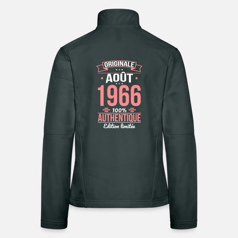 Anniversaire 60 ans - Originale - Août 1966 Veste en tissu softshell Femme