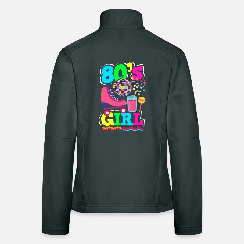 Retro Back to the 80s Vintage Design Frauen Softshelljacke