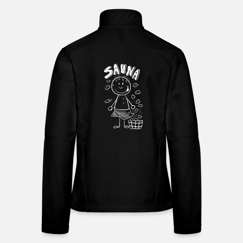 Dampf Sauna Strichmännchen - Frauen Softshelljacke - Schwarz
