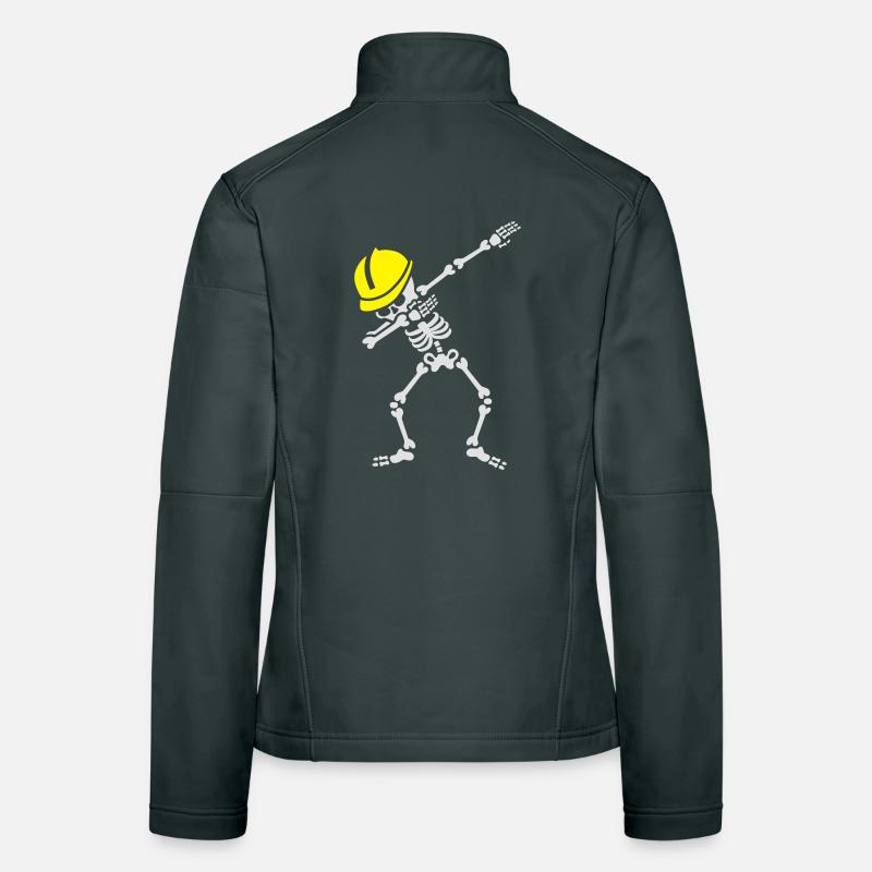 Dab skeleton dabbing construction worker enginer Veste en tissu softshell Femme