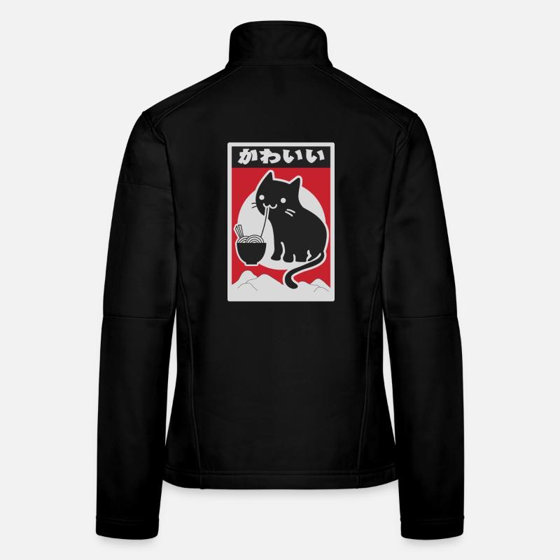 Neko schwarze Liebe Ramen Frauen Softshelljacke