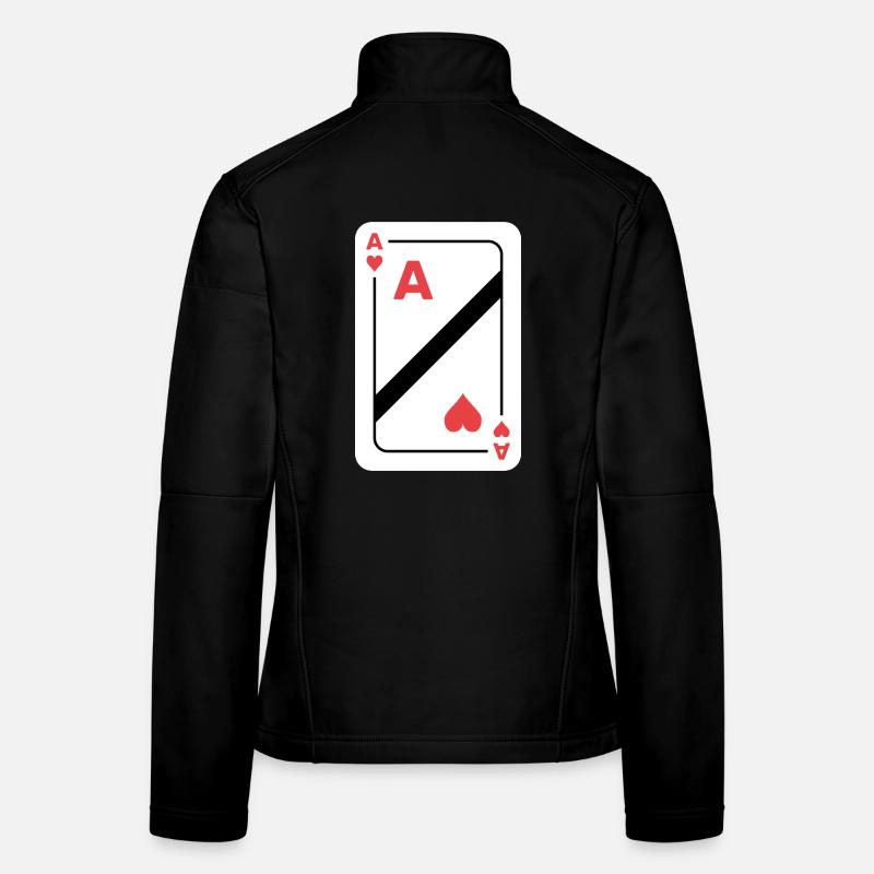 Carte à jouer As de Cœur Veste en tissu softshell Femme