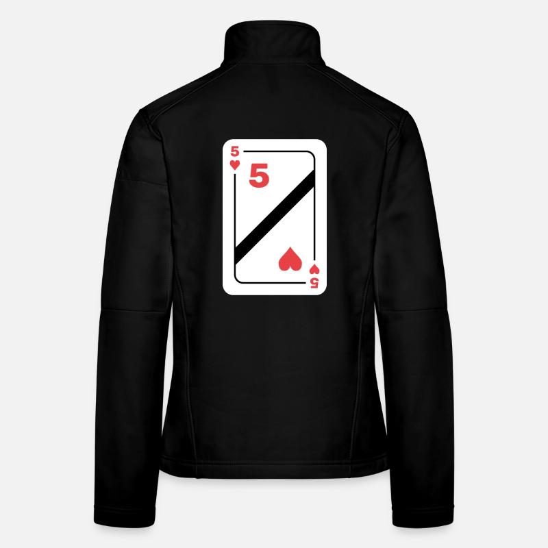 Heart Five Playing Card Poker Card Women's Softshell Jacket