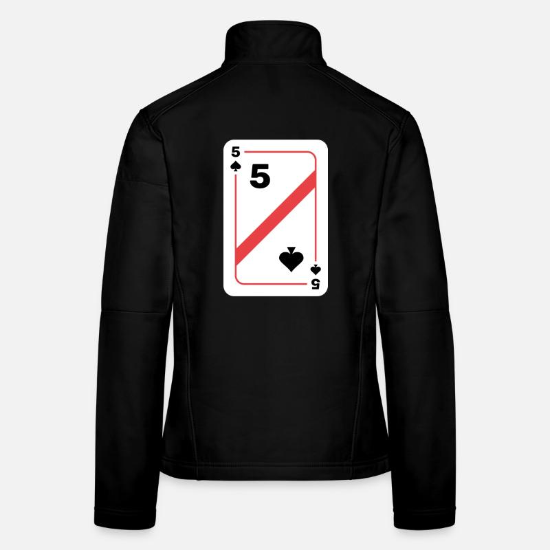 Five Spades Poker Card Women's Softshell Jacket