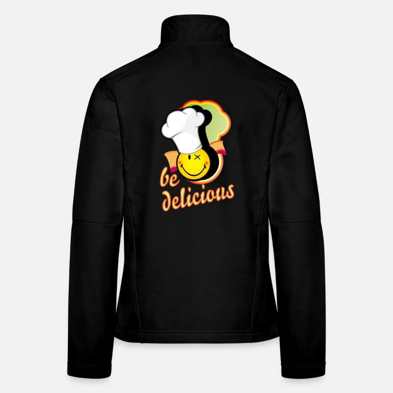 cheerful smiley face with large chef's hat Women's Softshell Jacket