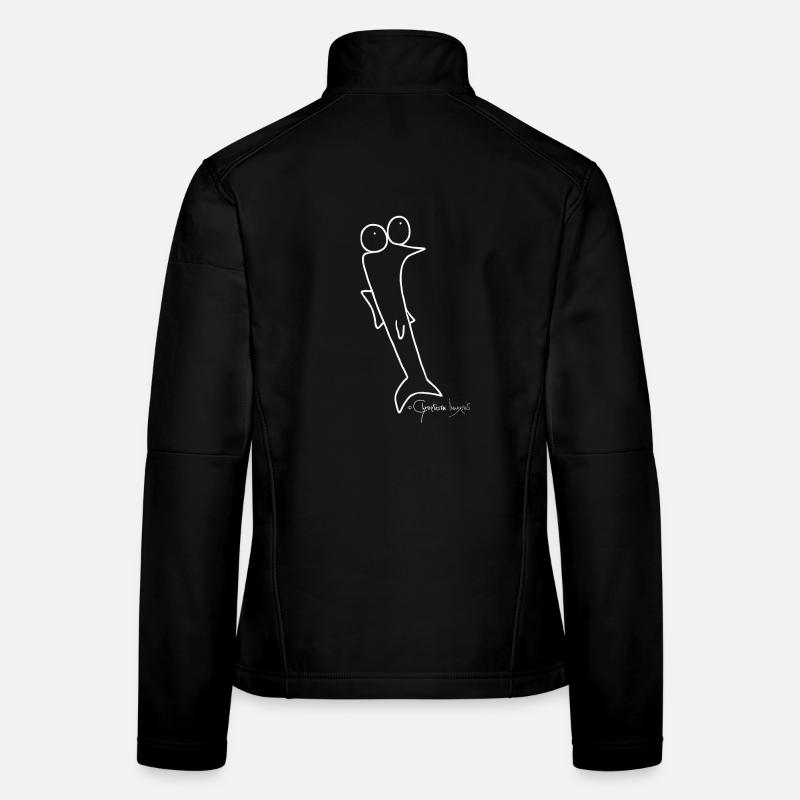Plötzfisch - Piscis Rutilus - Frauen Softshelljacke - Schwarz