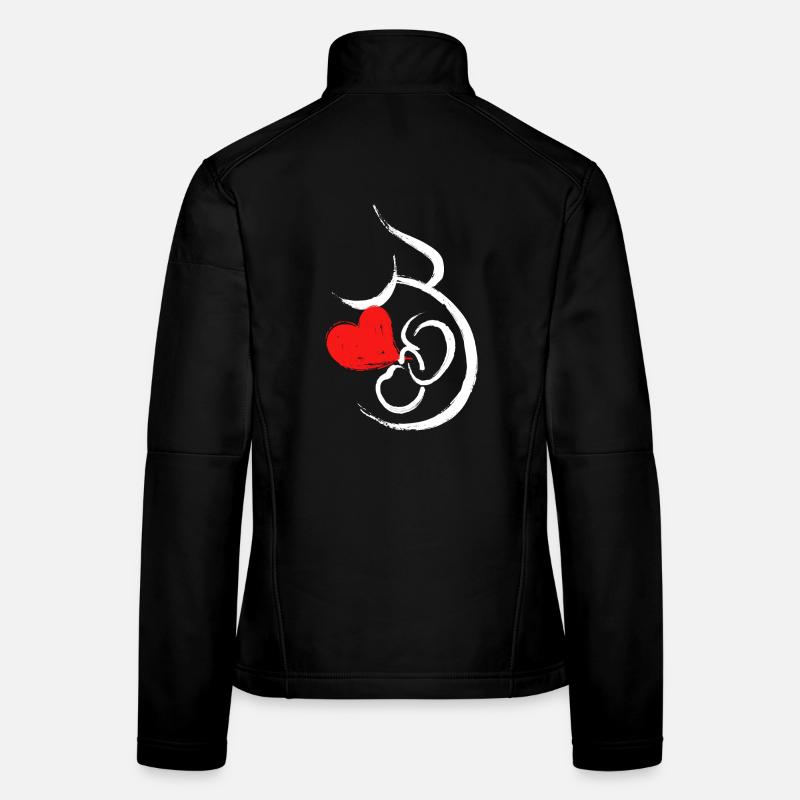Grossesse Bébé Coeur Bébé Ventre Grossesse Veste en tissu softshell Femme