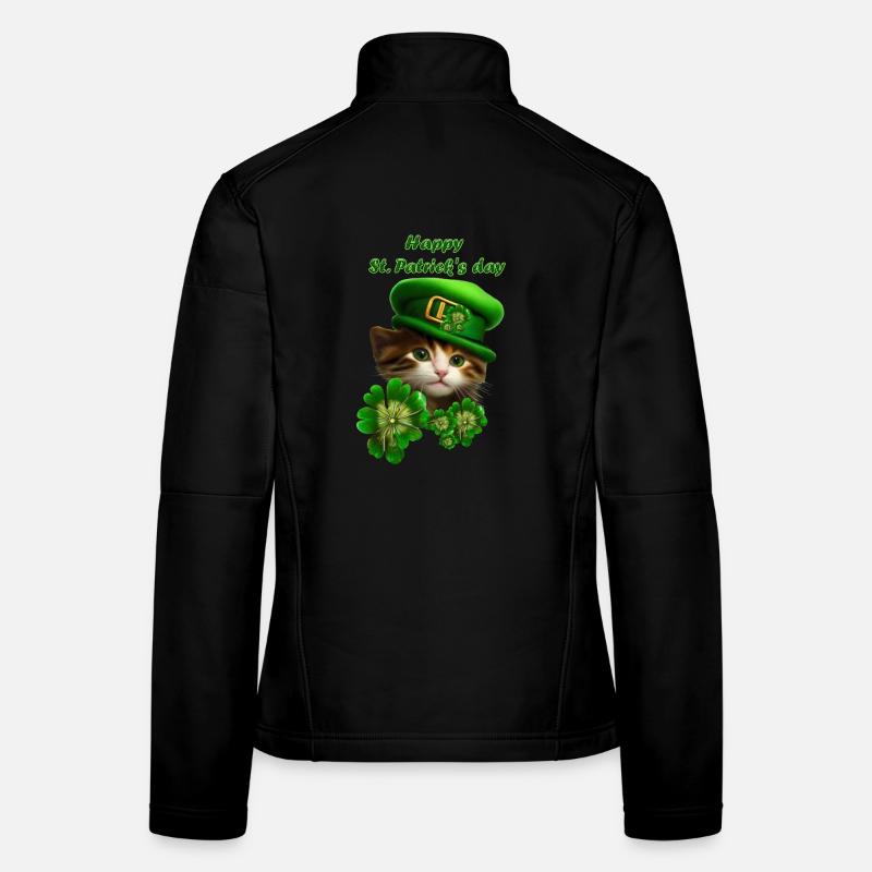 Süßes Kätzchen feiert den St. Patrick's Day Frauen Softshelljacke