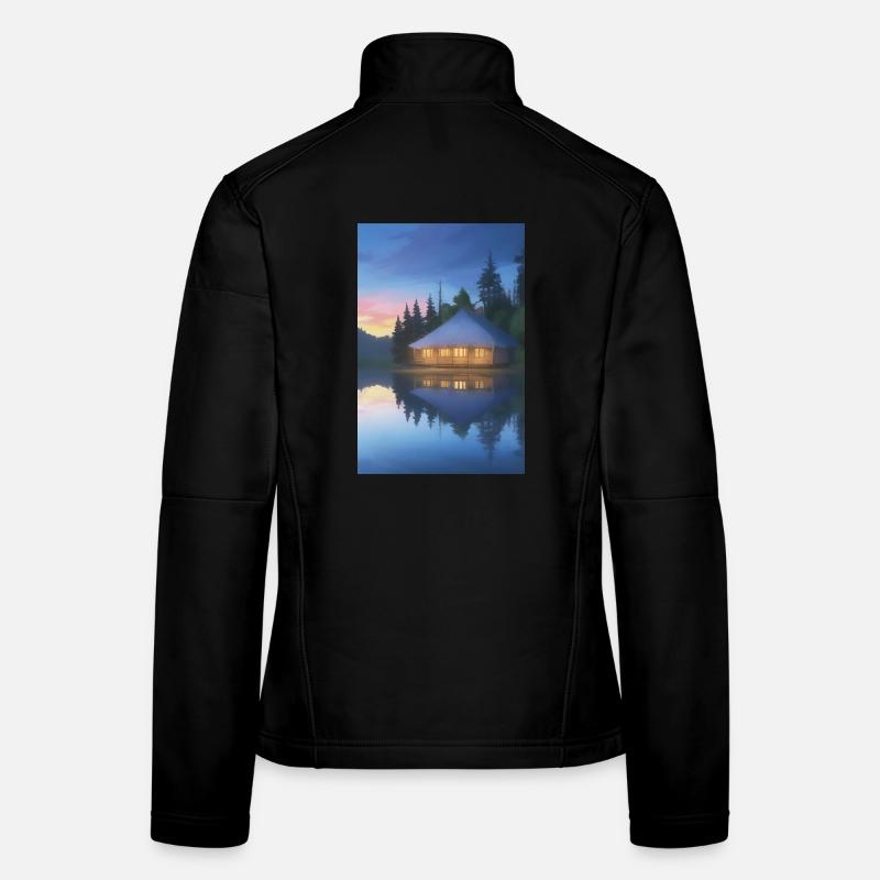 Charming lakeside cabin Women's Softshell Jacket