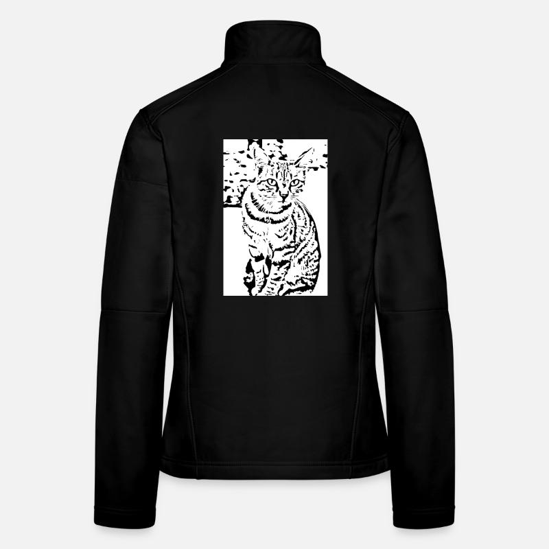 Chat noir et blanc Veste en tissu softshell Femme