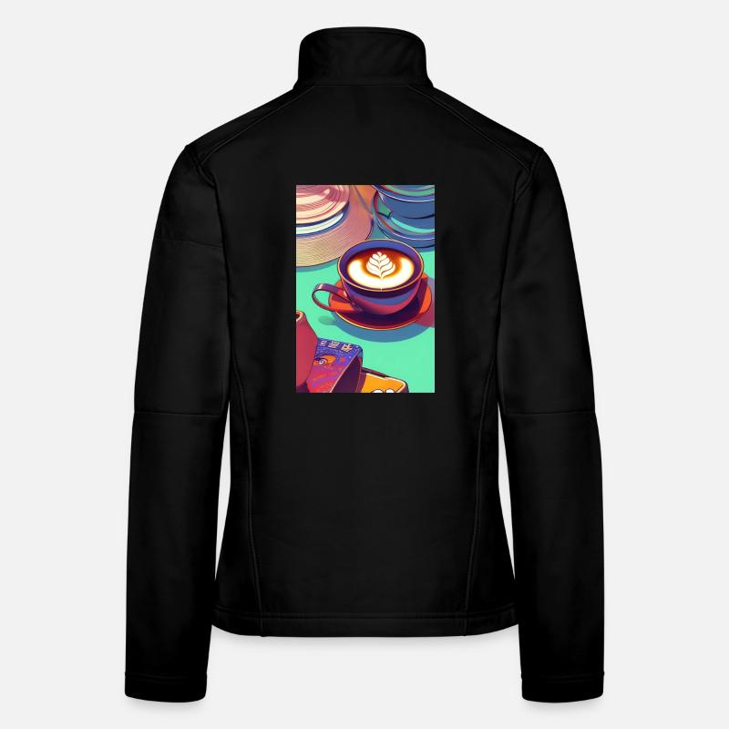 Café, grains de café Veste en tissu softshell Femme