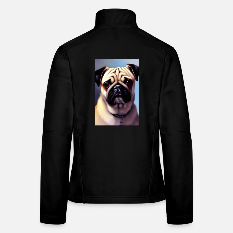 Mops Hund Frauen Softshelljacke