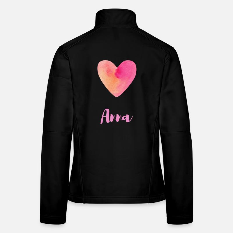 Anna Rosa Herz Typografie Mädchen Outfit Frauen Softshelljacke