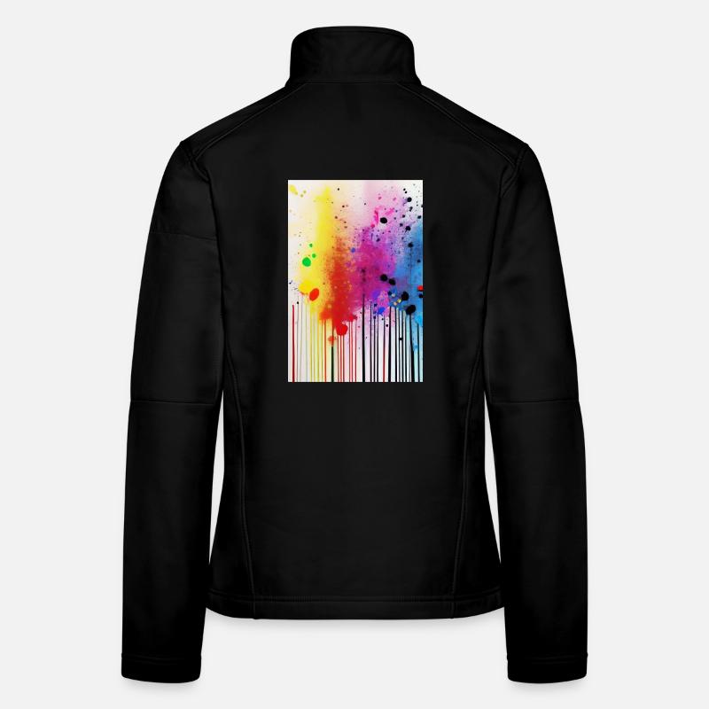 Farbspritzer und Linien Frauen Softshelljacke