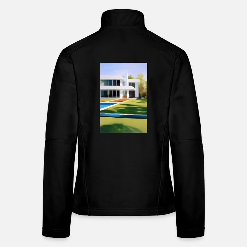 White villa with pool Women's Softshell Jacket