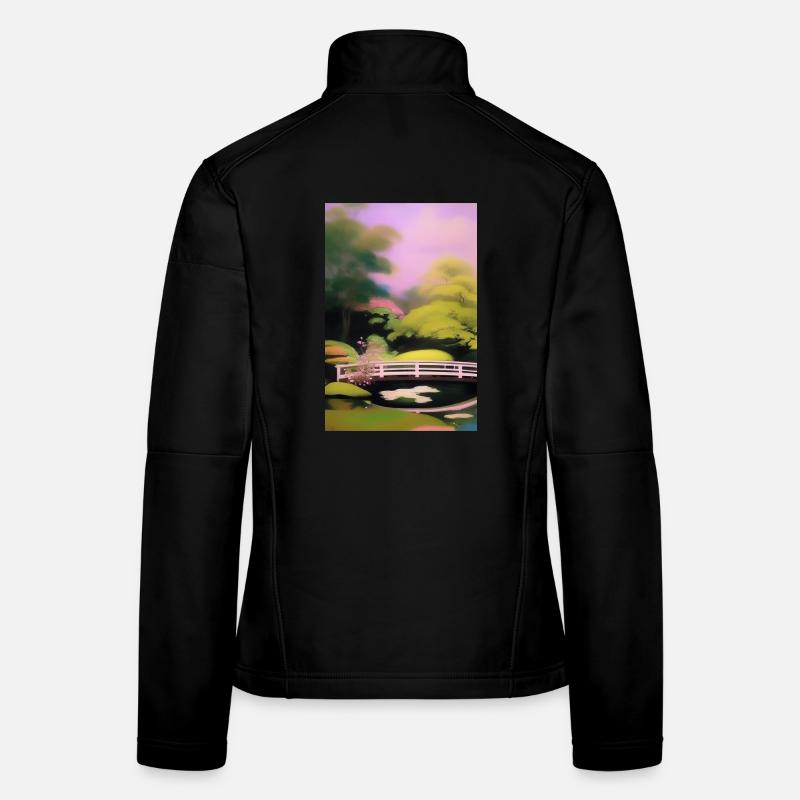 Chinesischer Zen Garten Frauen Softshelljacke