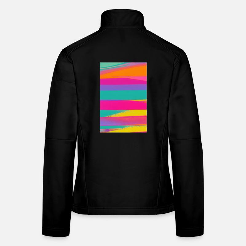 Motif rétro coloré Veste en tissu softshell Femme