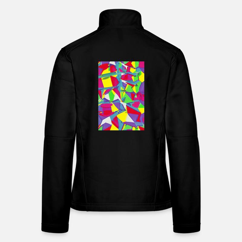 Motif rétro coloré Veste en tissu softshell Femme