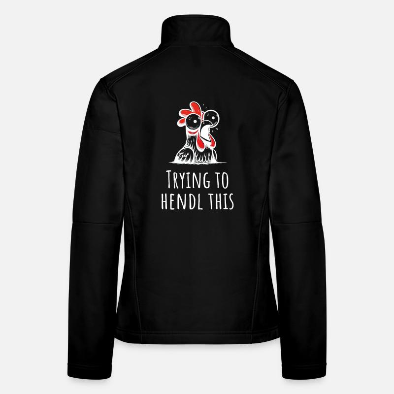 trying to hendl this hühner hahn Frauen Softshelljacke