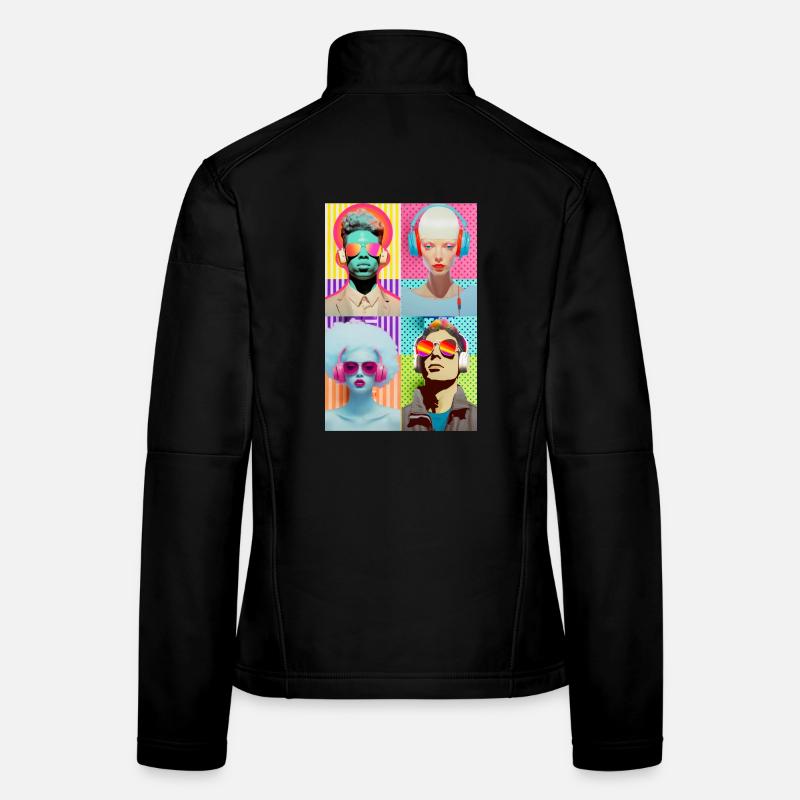Musique Pop Art Veste en tissu softshell Femme