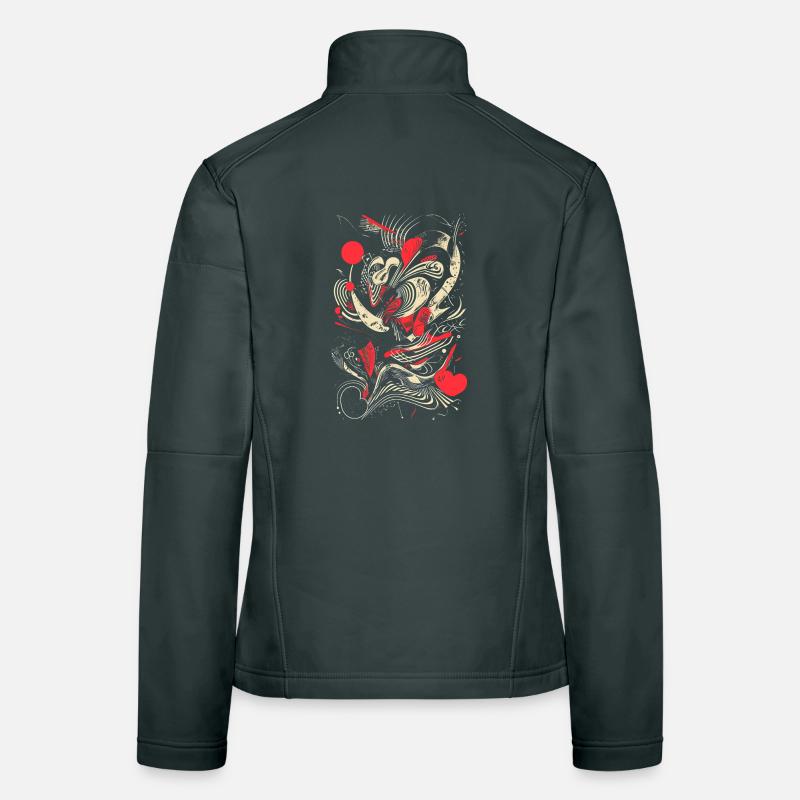 Cool Abstract Design with Dynamic Lines and Shades Women's Softshell Jacket