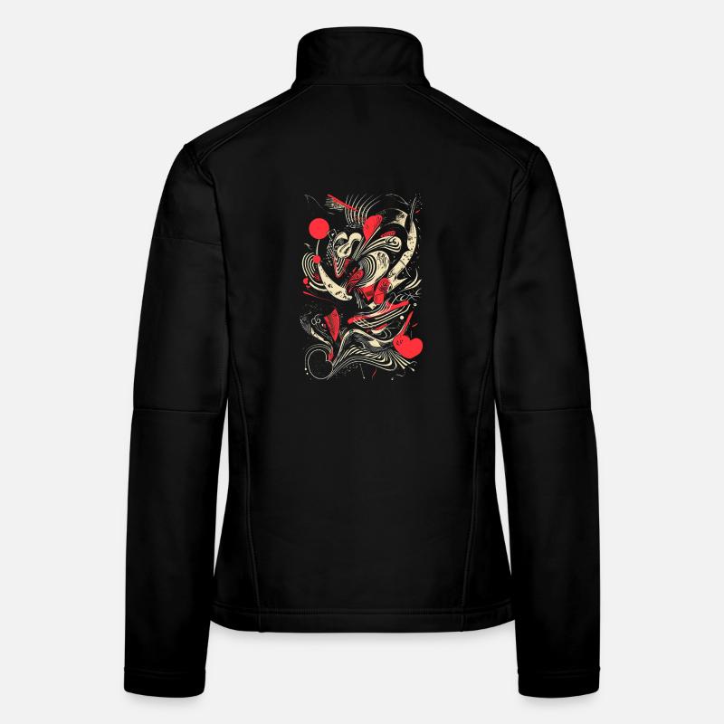 Cooles abstraktes Design mit dynamischen Linien und Schattierungen Frauen Softshelljacke