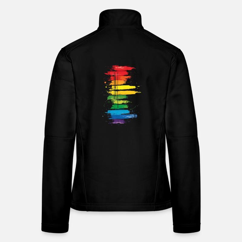 Subtil et cool Dripping Pride drapeau arc en ciel Design Veste en tissu softshell Femme