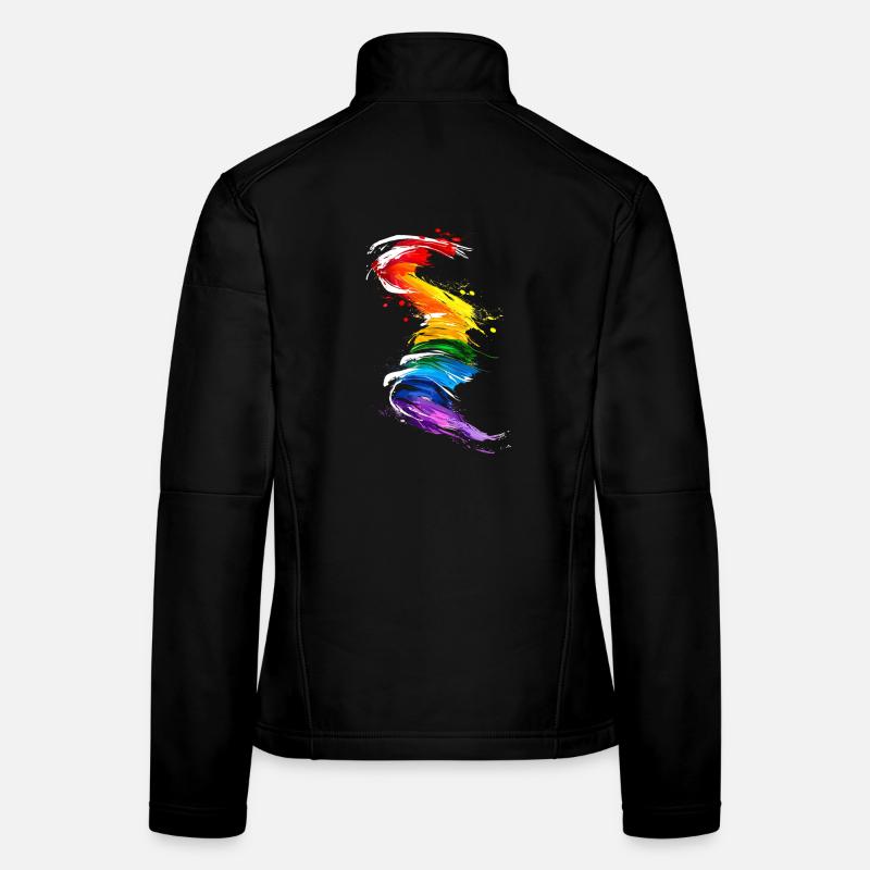 Abstraktes Regenbogen Pride Tornado Design - Lebendig Frauen Softshelljacke