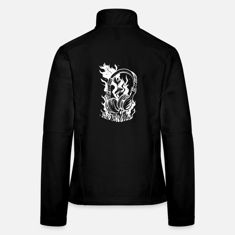 Brennende Kopfhörer - Frauen Softshelljacke - Schwarz