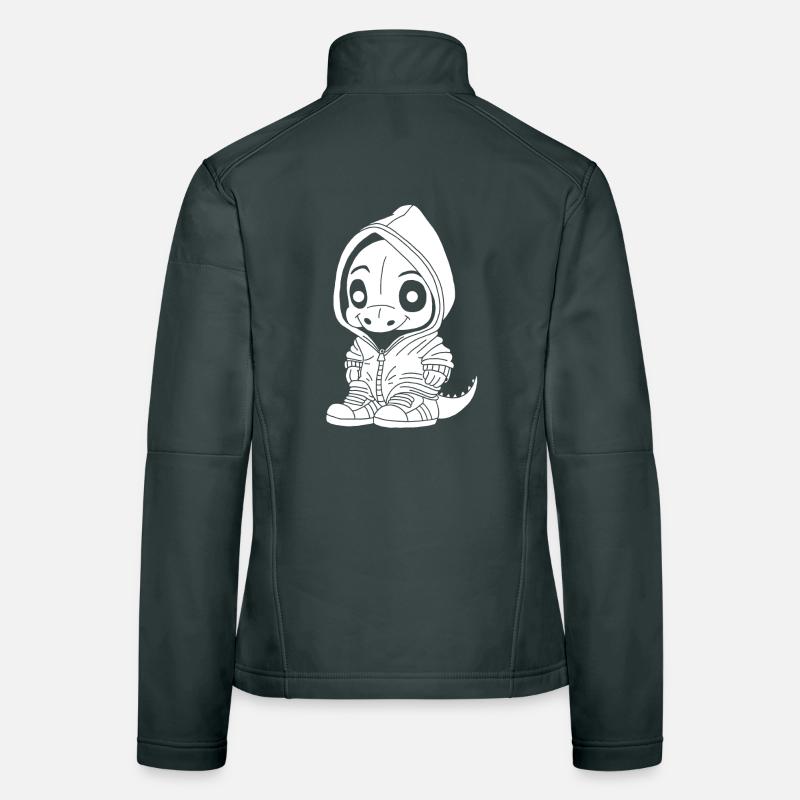 Small Dinosaur (White) Women's Softshell Jacket