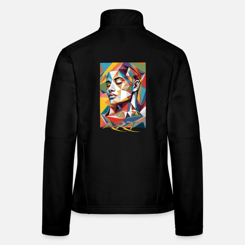Moderne Gesichts Kunst Frauen Softshelljacke