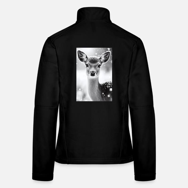 Tranquil Deer in Snowy Forest Women's Softshell Jacket